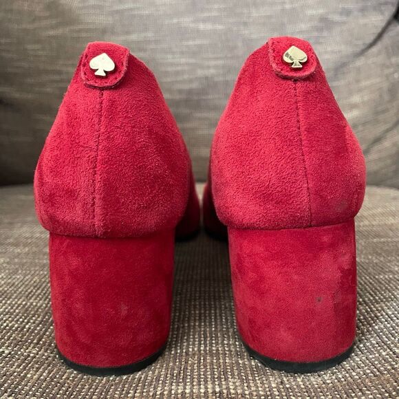 Kate Spade red suede block heel women’s shoe size 8.5 - Picture 10 of 15